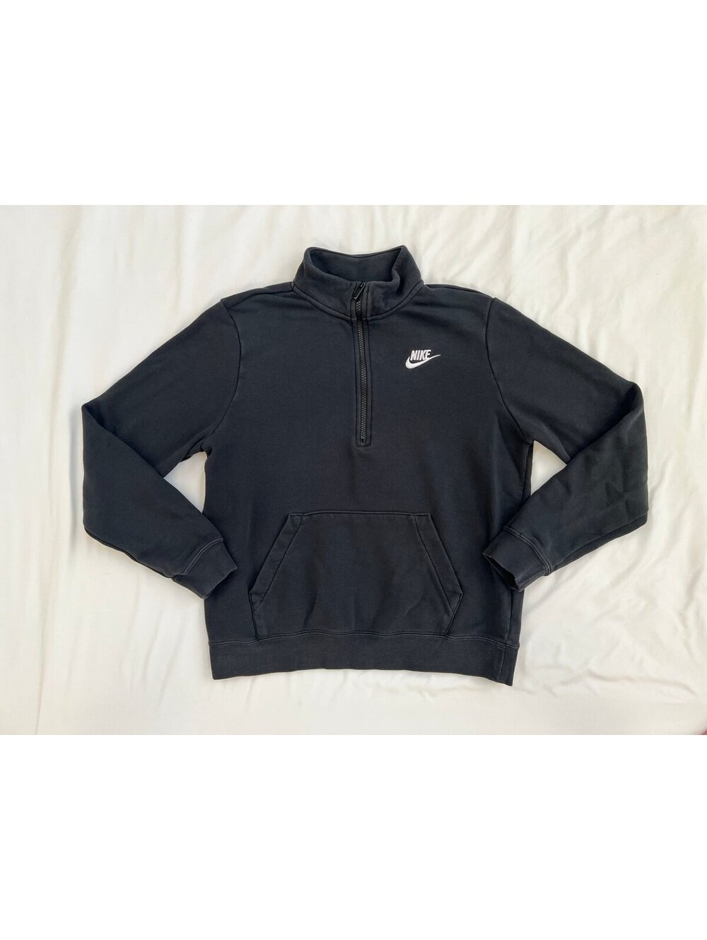 Nike women’s size small black club fleece 1/2 zip pullover sweatshirt